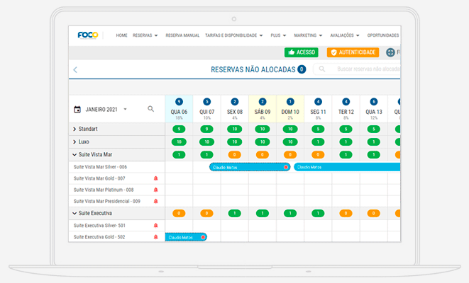 Simplifique a reserva do seu cliente.